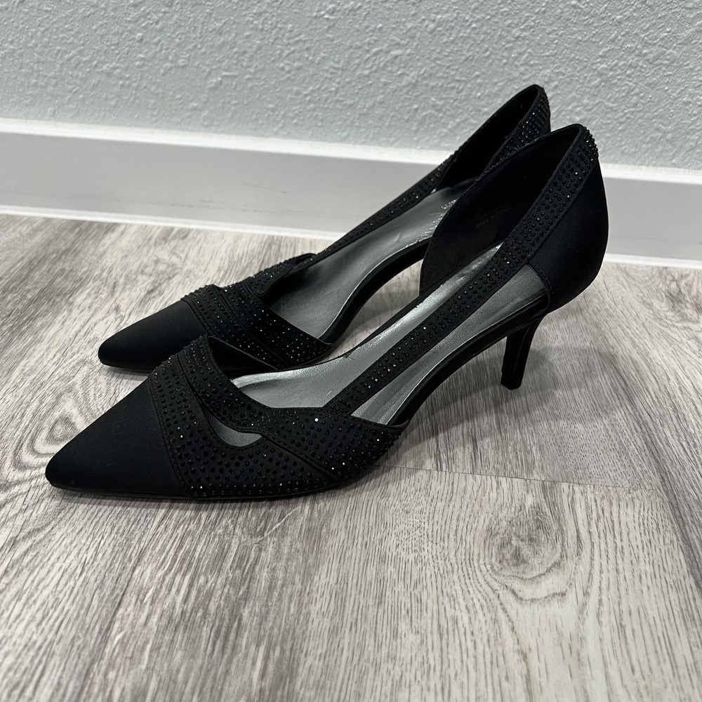 Dress Barn Pump Women's 9W Black Pointed Toe ‎ Prom Evening Wedding